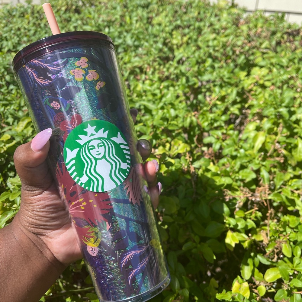 ⭐️Starbucks⭐️ Foil Floral tumbler